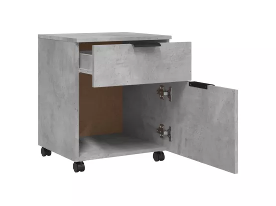 Classeur mobile avec roues Gris béton 45x38x54 cm