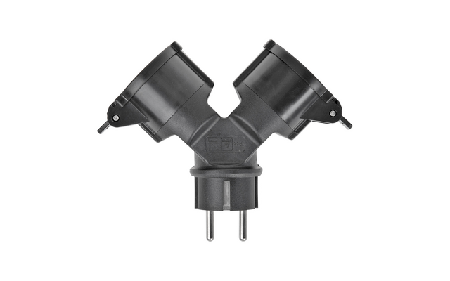 PAT Zweifachsteckdose Schuko schwarz 16 A