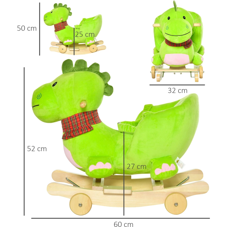 HOMCOM Schaukeltier als Drache grün