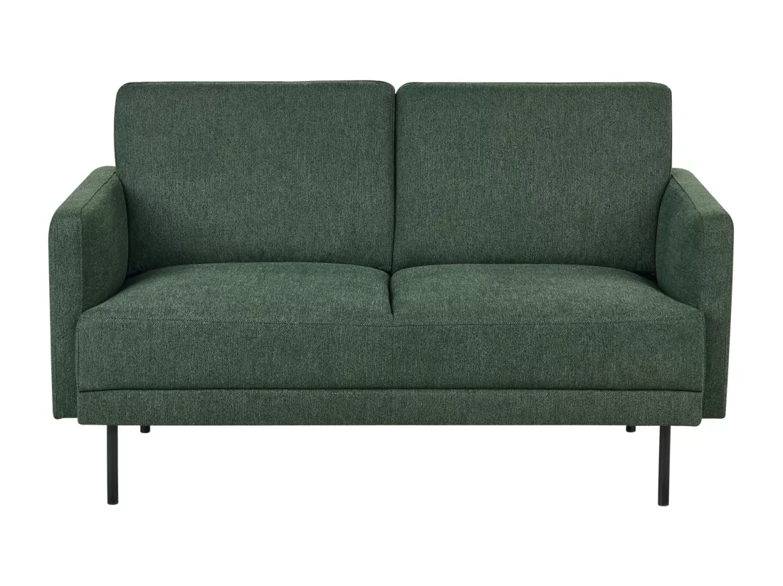 Canapé 2 places en tissu vert foncé BREDA
