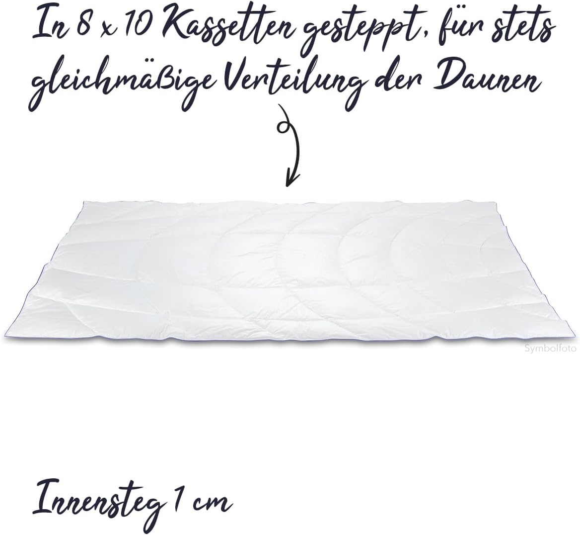 Nordic Daunendecke – Handverlesene Daunen&Federn | 135x200 cm | Leicht (300g) Sommerdecke | Oeko-TEX® & NOMITE Zertifiziert
