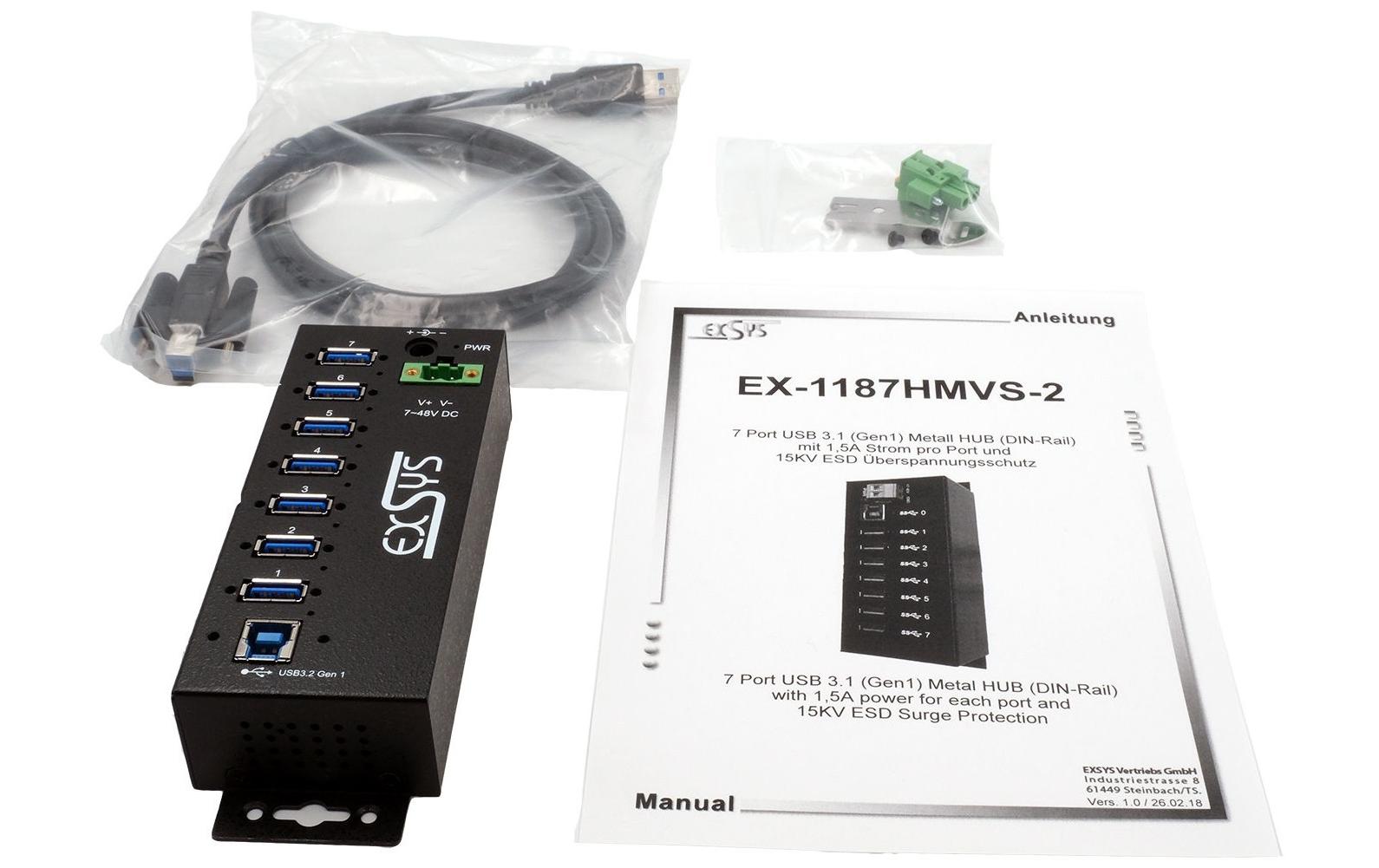 USB-Hub EX-1187HMVS-2<br>Porterweiterung mit sieben USB 3.0 Anschlüssen
