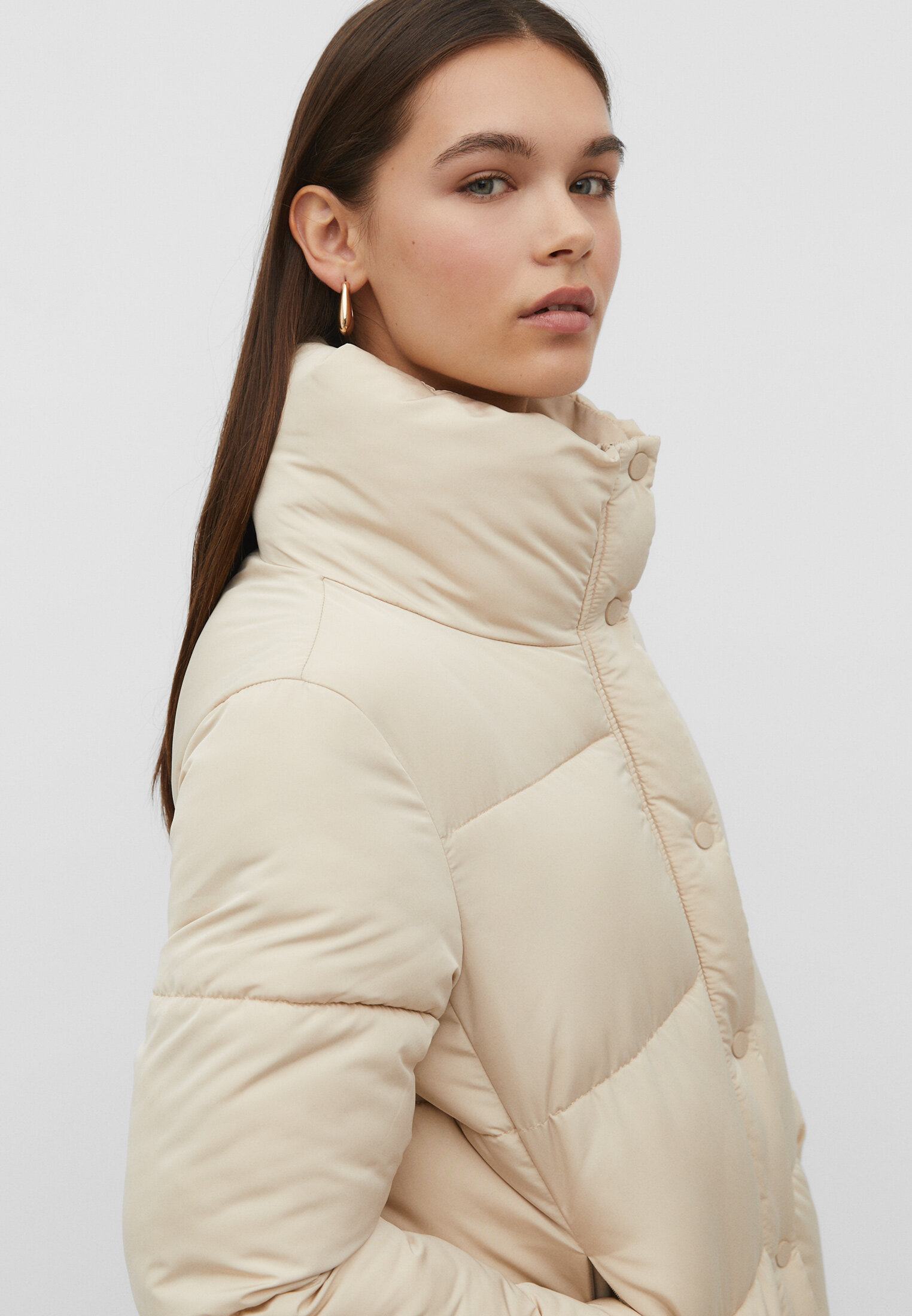 Jaqueta puffer de gola alta