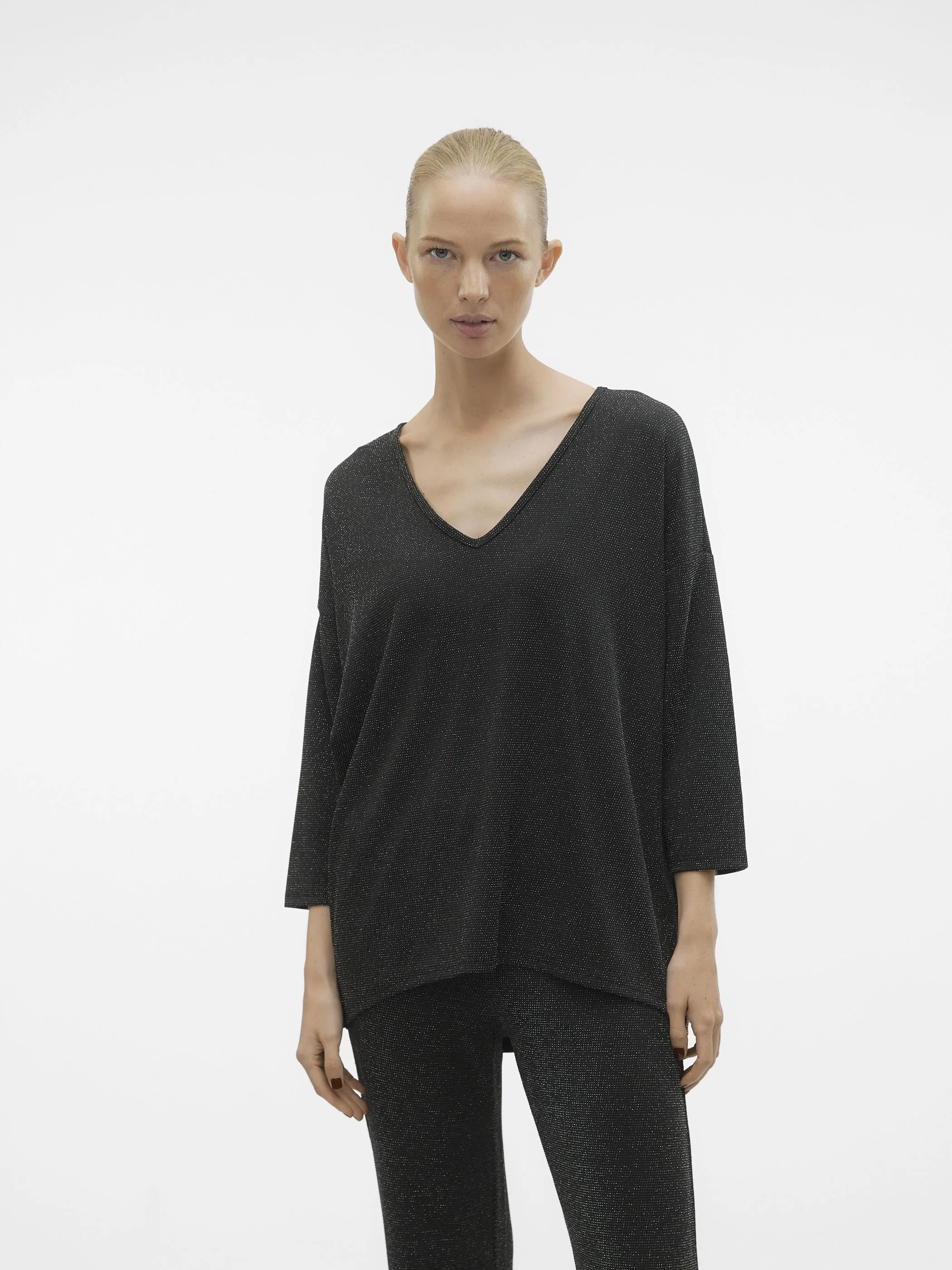 Damen oversized Pullover mit Glitter