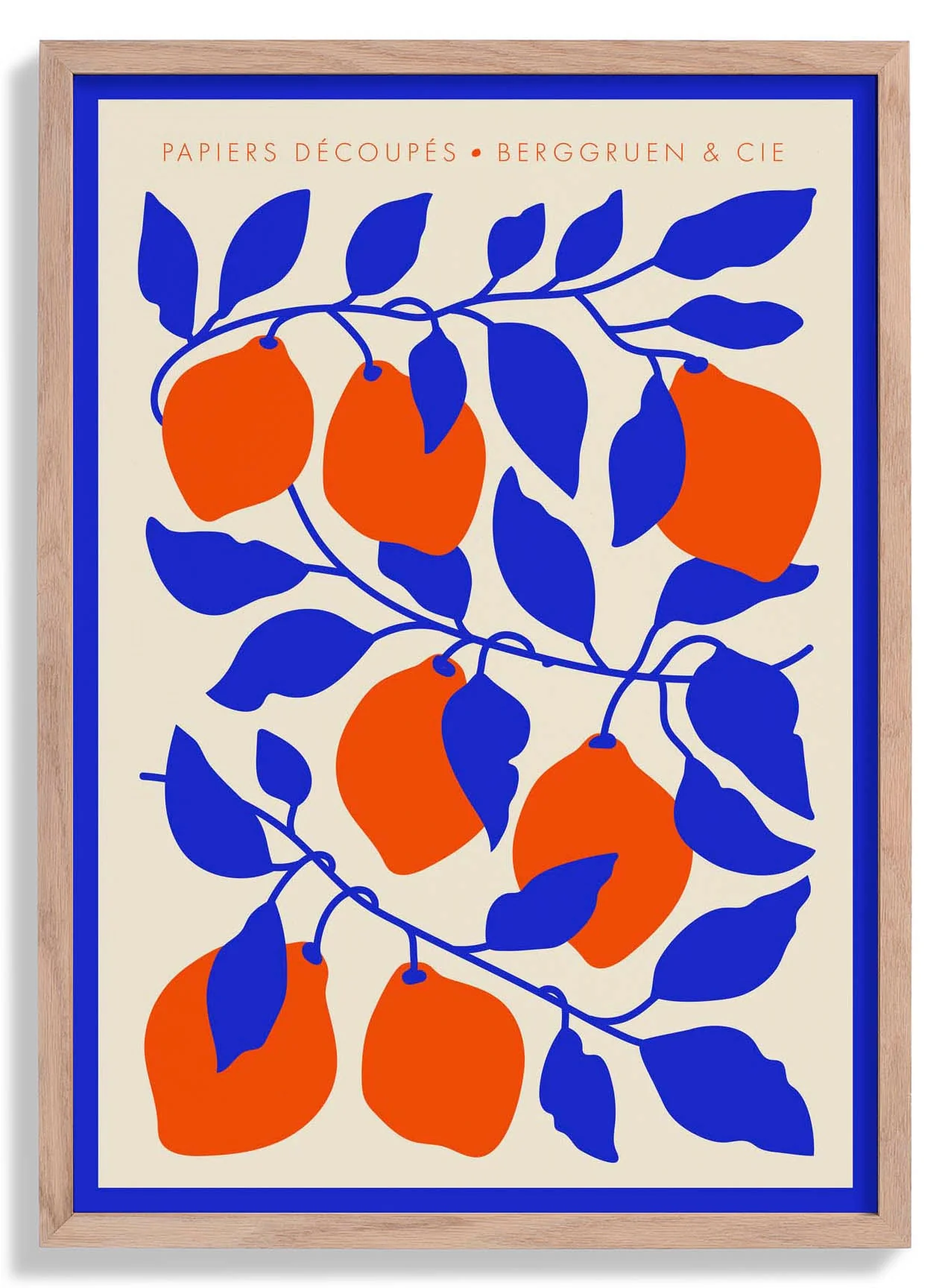 Zitronen Blau Orange Papiers Découpés Kunstausstellung
