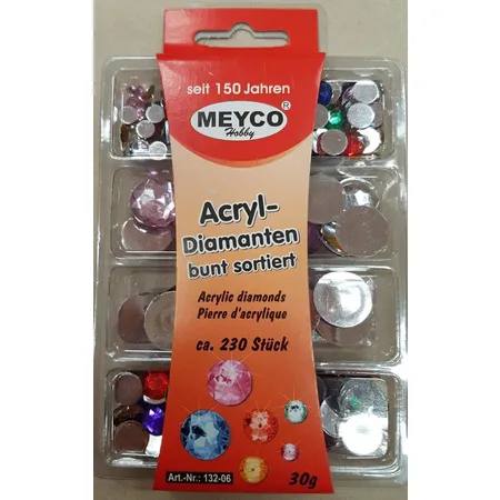 Meyco Acryl-Diamanten bunt sortiert ca 230 Stück