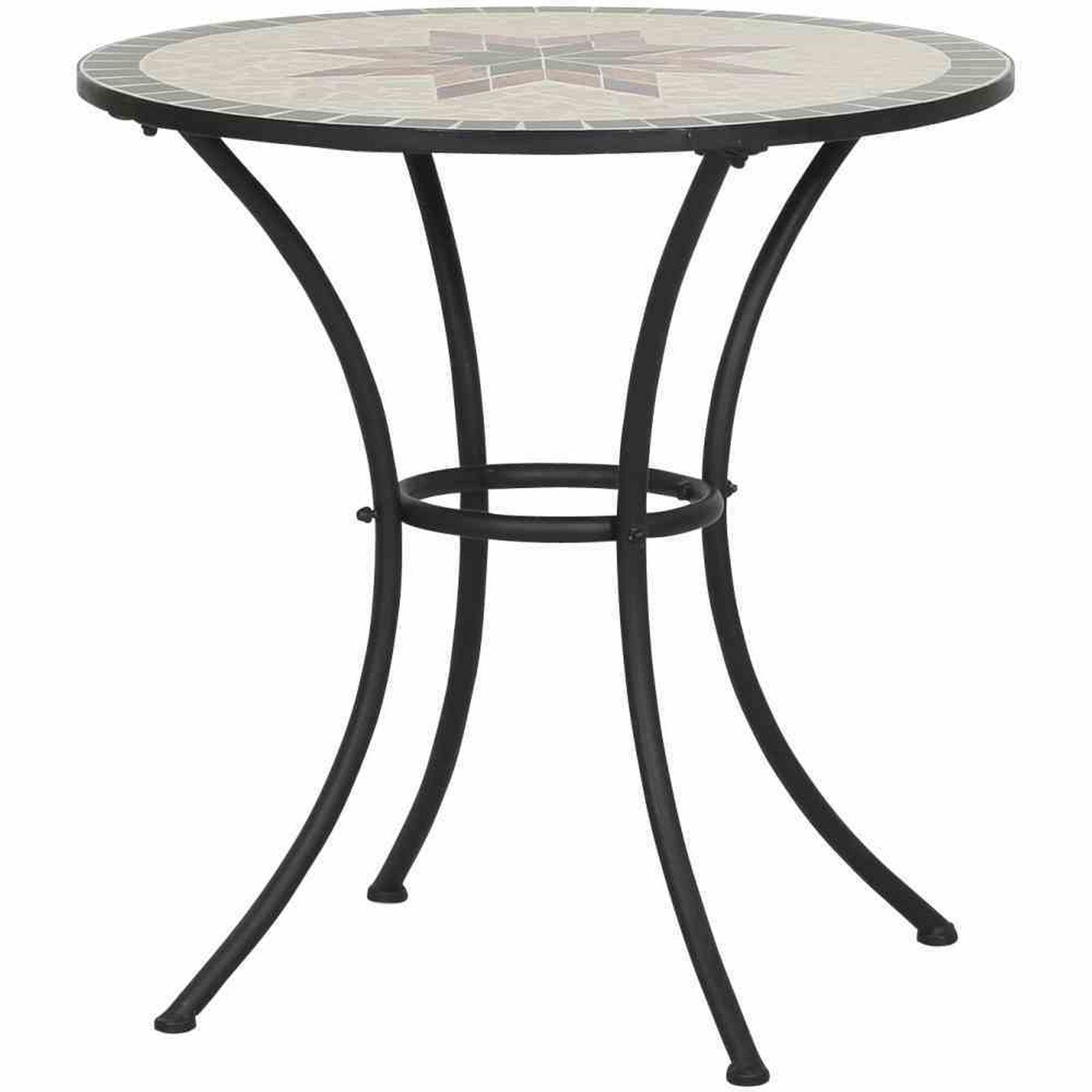 Tisch STELLA - schwarz - rund - Mosaik - 70 cm