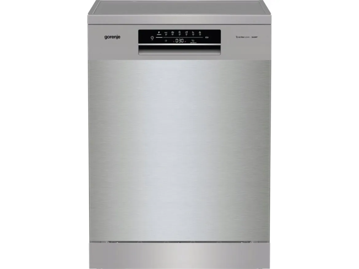 Opvaskemaskine Gorenje GS643E90X | Gulvstående | Bredde 59,9 cm | 6 programmer | Klasse E | Display | AquaStop-funktion | Sølv