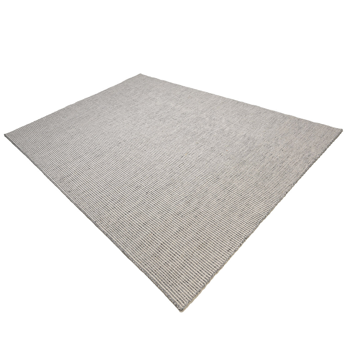 Macabane Tapis en Laine tissée Quentin blanc/gris - 230x160 cm