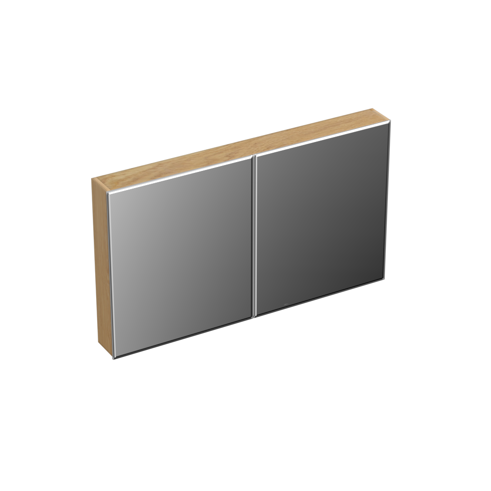 Forzalaqua Uni spiegelkast 120x70cm met 2 deuren smoke