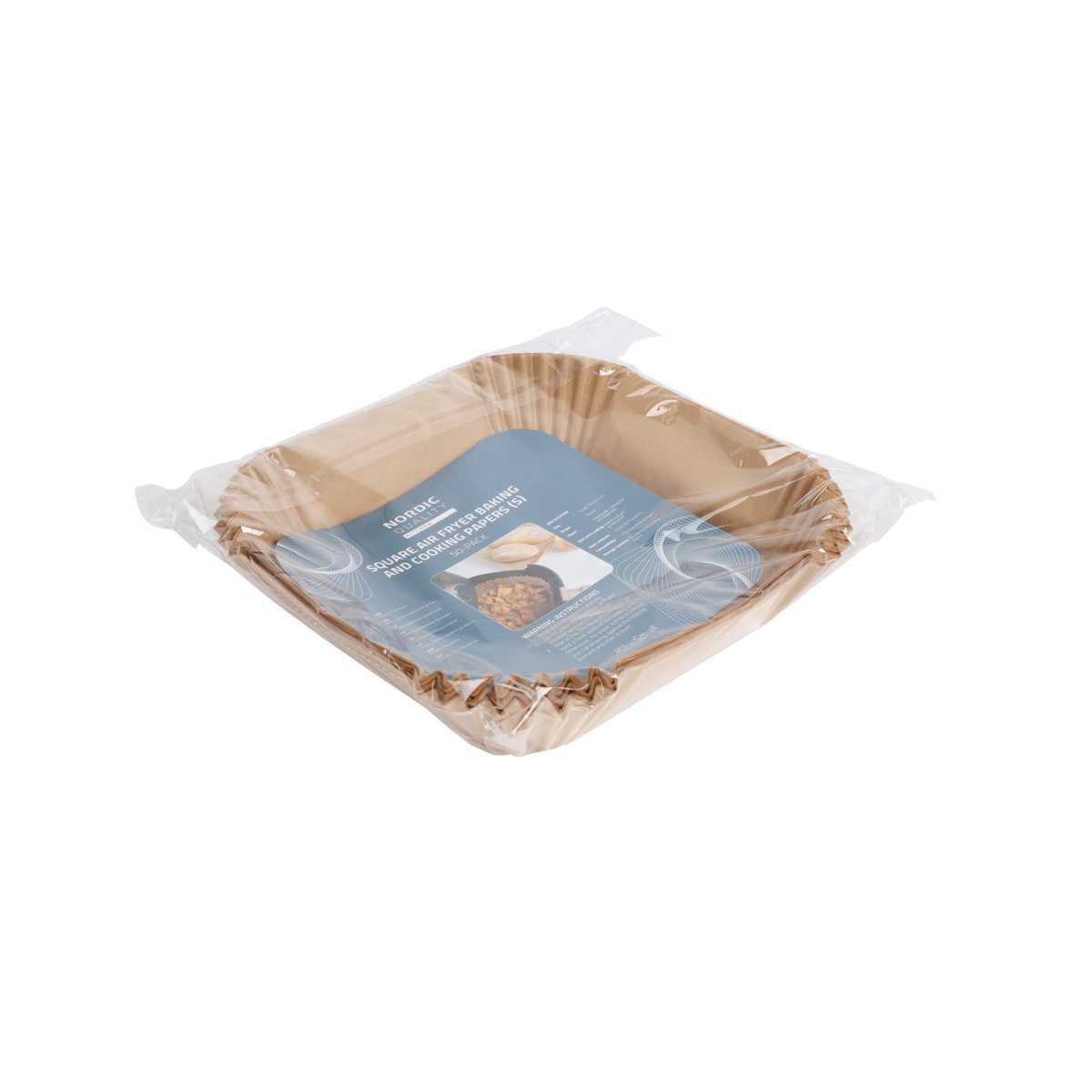 (50er Set) 235x235mm Airfryer Backpapier Schalen Heissluft Fritteuse Pergamin Papier (GS1212) - Braun
