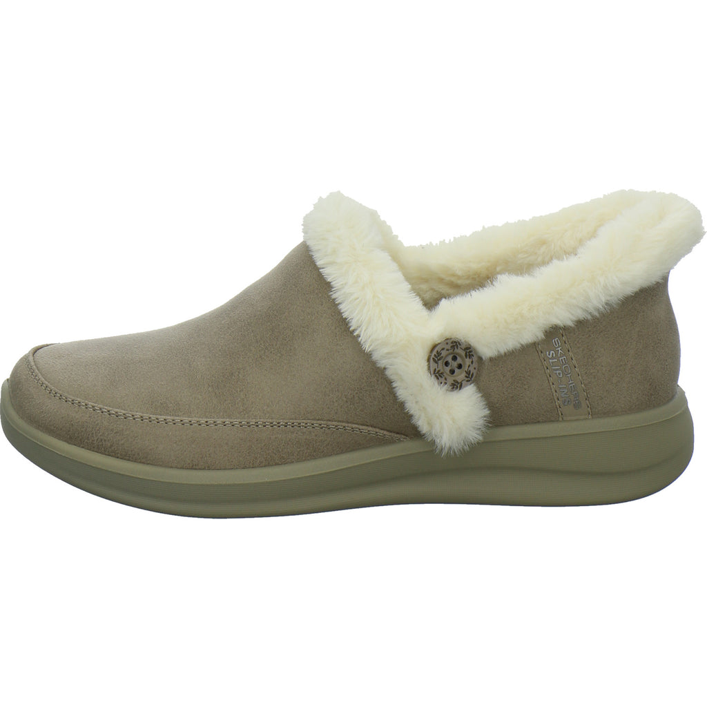 Skechers Hausschuhe Damen Damen Slip Ins cozy escape taupe