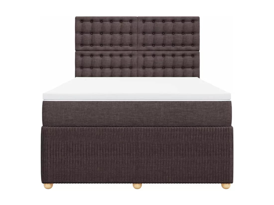 Sommier tapissier avec matelas Marron foncé 160x200 cm