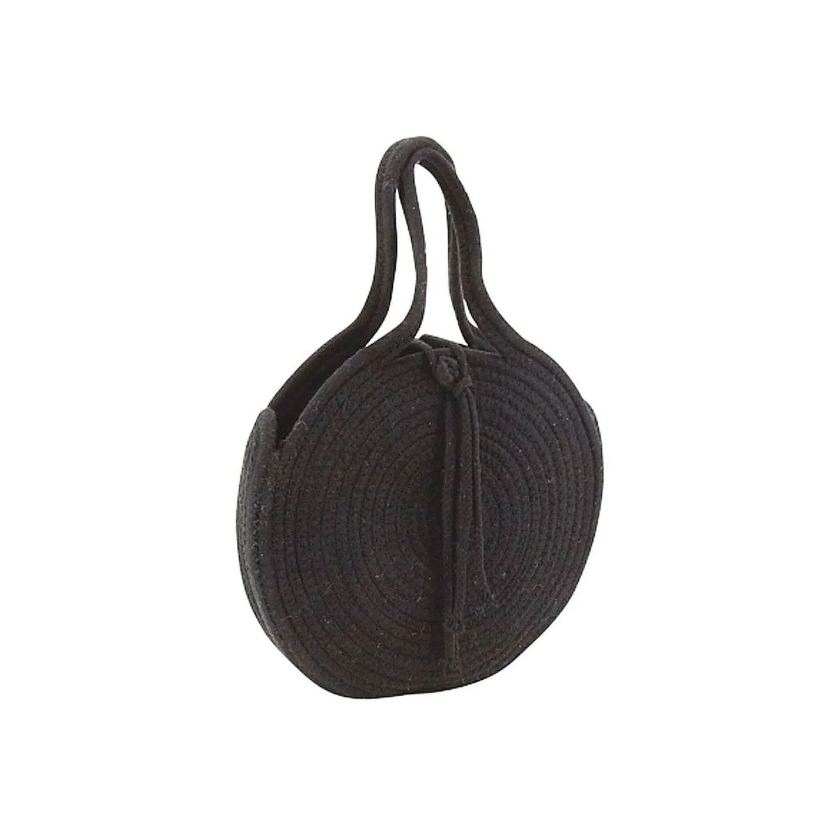 Aubry Gaspard Sac Rond - Corde de Coton et Jute Noir