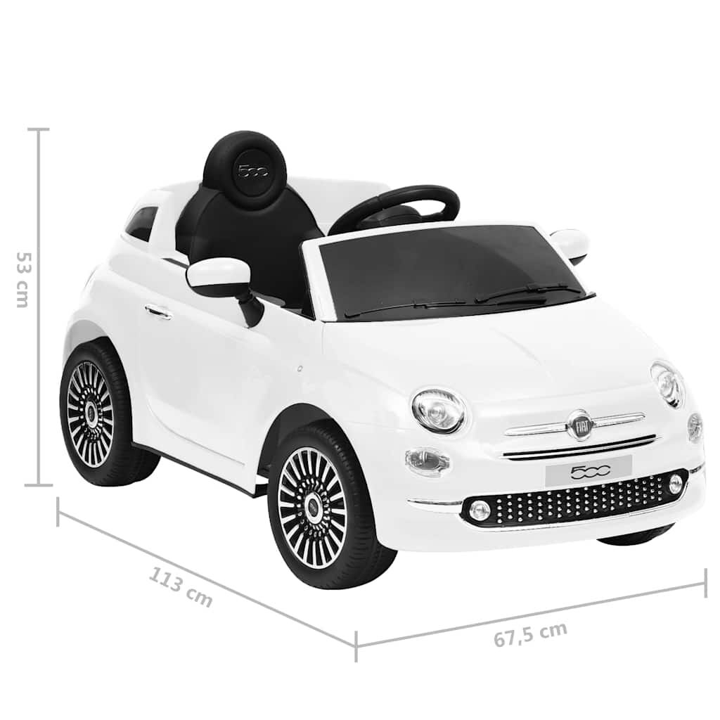 vidaXL Elektrische kinderauto Fiat 500, wit
