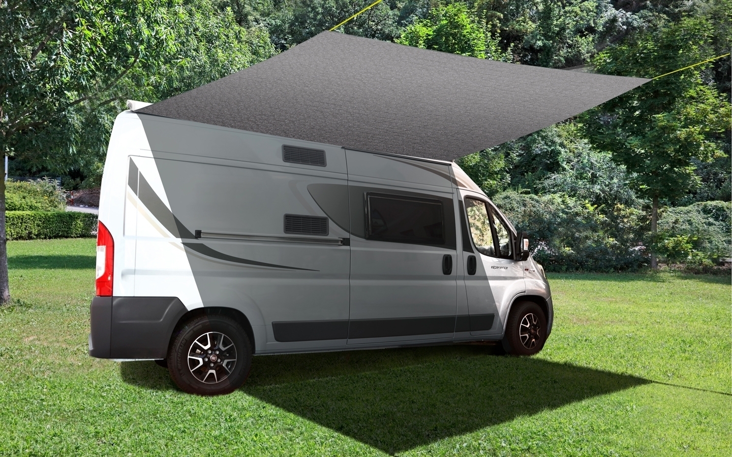 Brunner Deflector QRD Sonnensegel grau 360 x 360 cm Quadrat