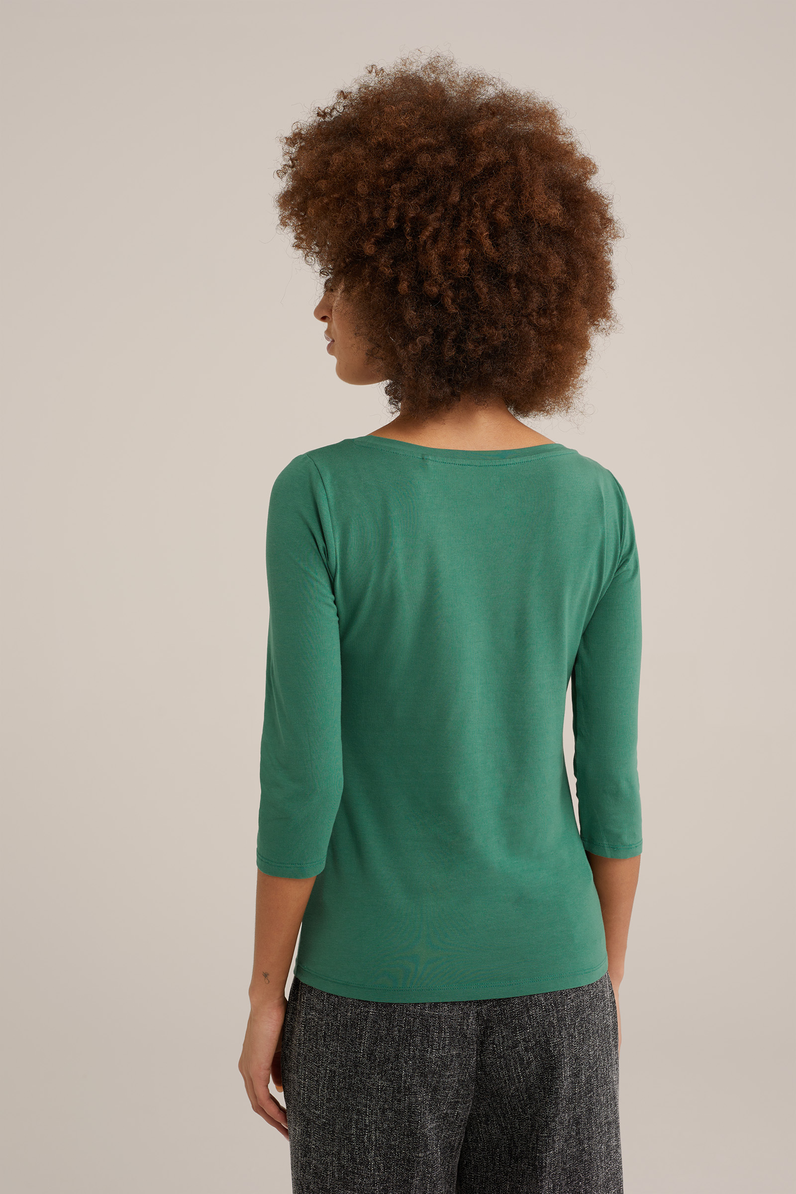 T-shirt met driekwart mouwen WE Fashion Lichtgroen