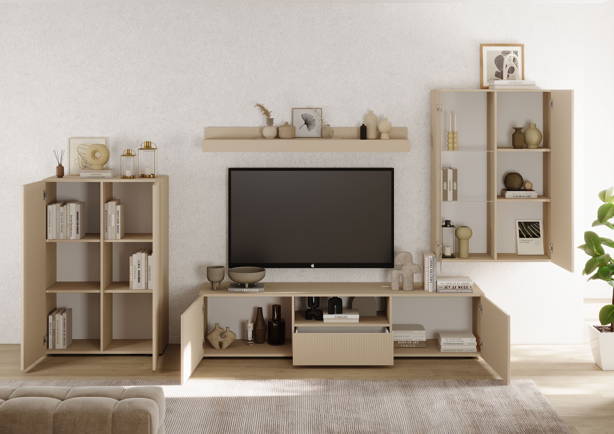 INOSIGN Wohnwand »Rio, 4tlg. Breite 300 cm, modernes, elegantes Wohnzimmer-Set« 4 Stk. tlg.