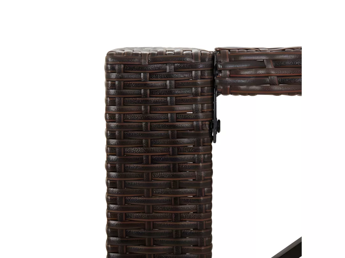 Prolenta Premium - Table de bar et dessus en verre marron 105x80x110 cm poly rotin