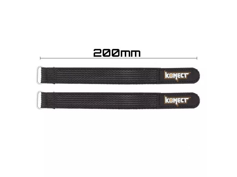 Konect Akku-Klettband 200 mm, 2 Stück Akku-Strap mit Klett