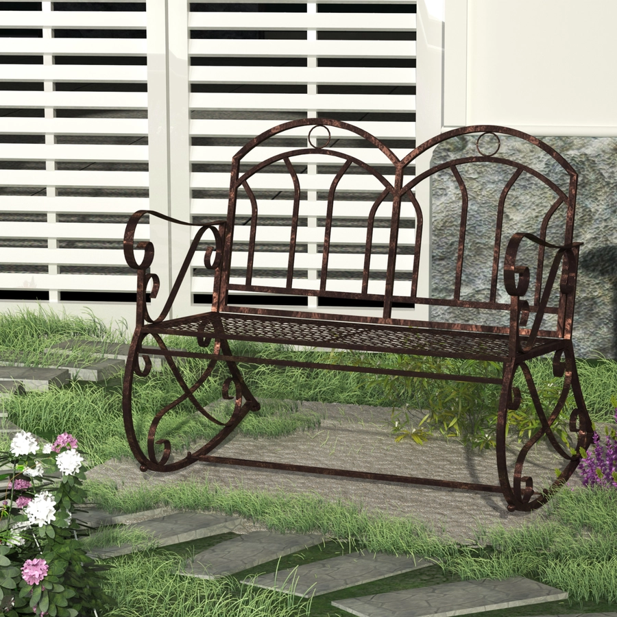 Outsunny Gartenbank mit Schaukelfunktion bronze