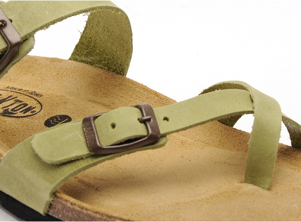 Plakton mules et sabots plats femme bombay vert