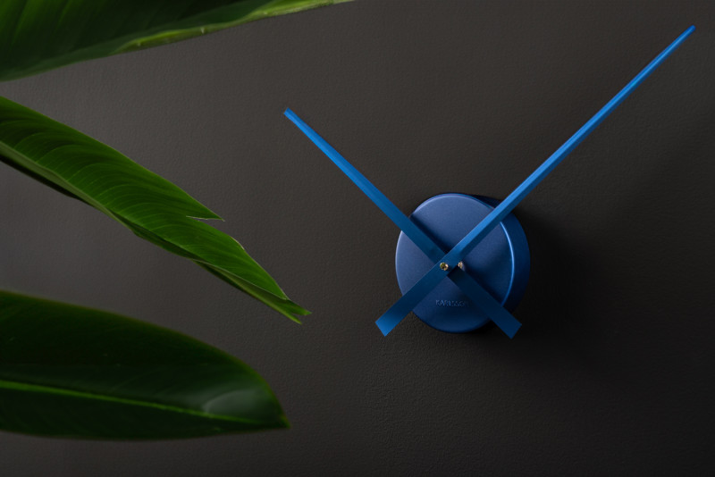 Wall Clock Little Big Time Mini Metallic KA4348DB Metallic dark blue