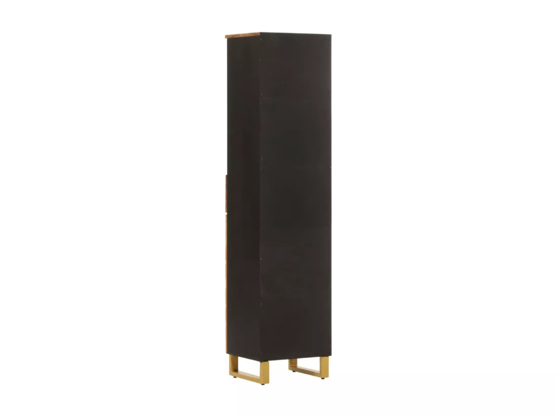 Armoire bain marron et noir 38x33,5x160 cm bois massif manguier