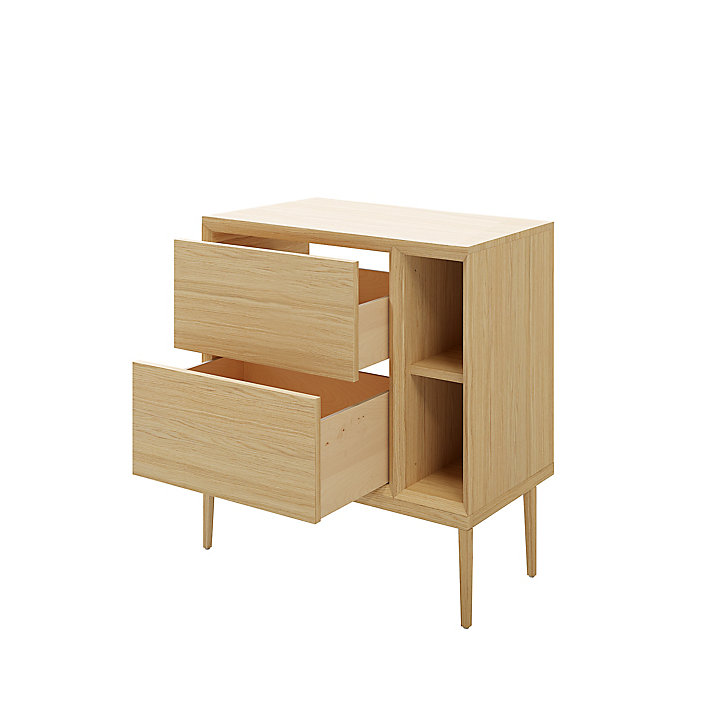 Meuble sous vasque GoodHome Avela placage chêne 60 cm + plan de toilette Avela 80 cm + niche 20 cm + pieds