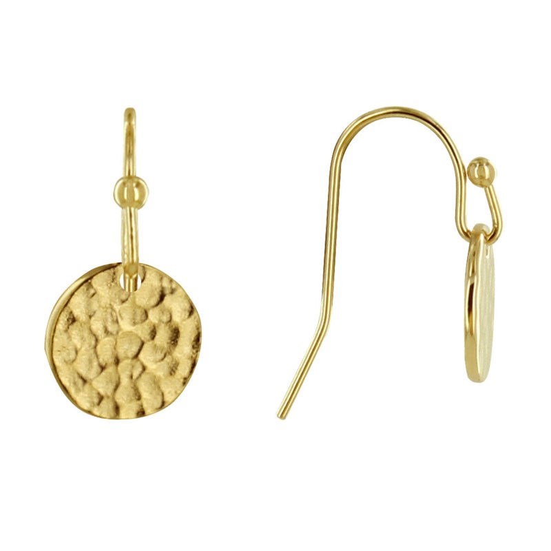 Boucles d'Oreilles Plaqué Or Pastilles Martelées