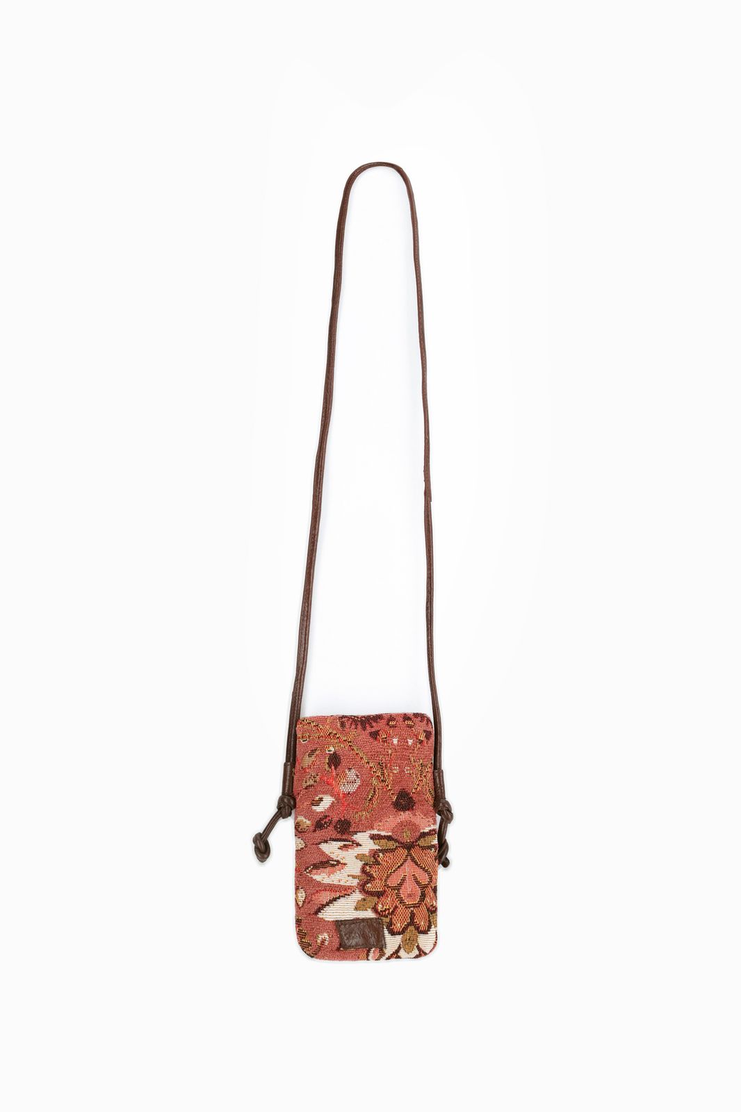 Oranje jacquard telefoontasje