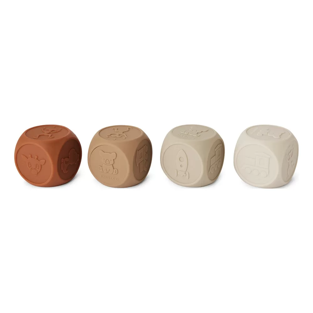 Nuuroo Sana silikone terninger Brown Color Mix - 4 stk.