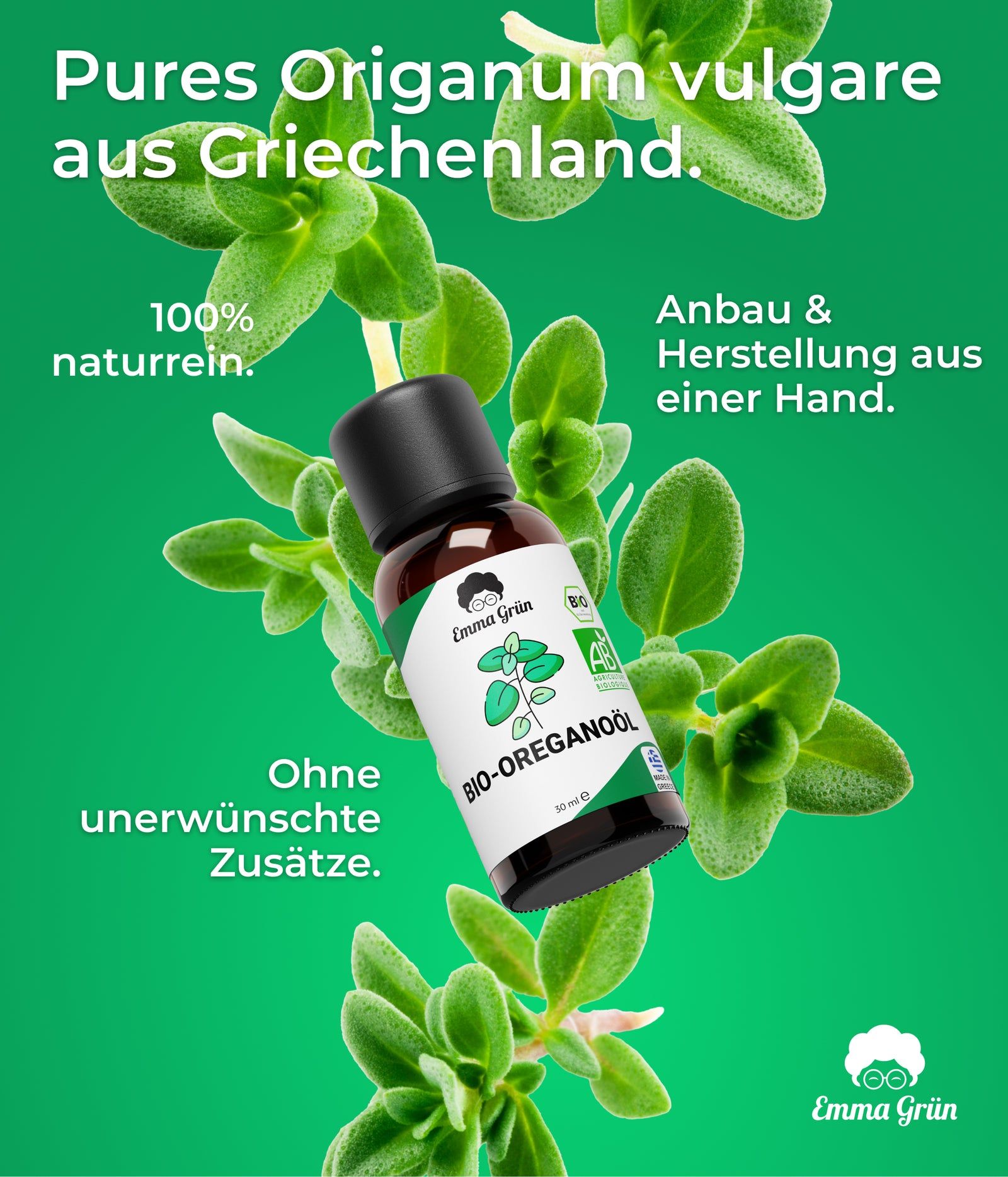 Emma Grün® ätherisches Bio Oreganoöl naturrein & hochdosiert