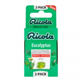 Ricola Suikervrije Zwitserse eucalyptus kruidenpastilles 2-pack