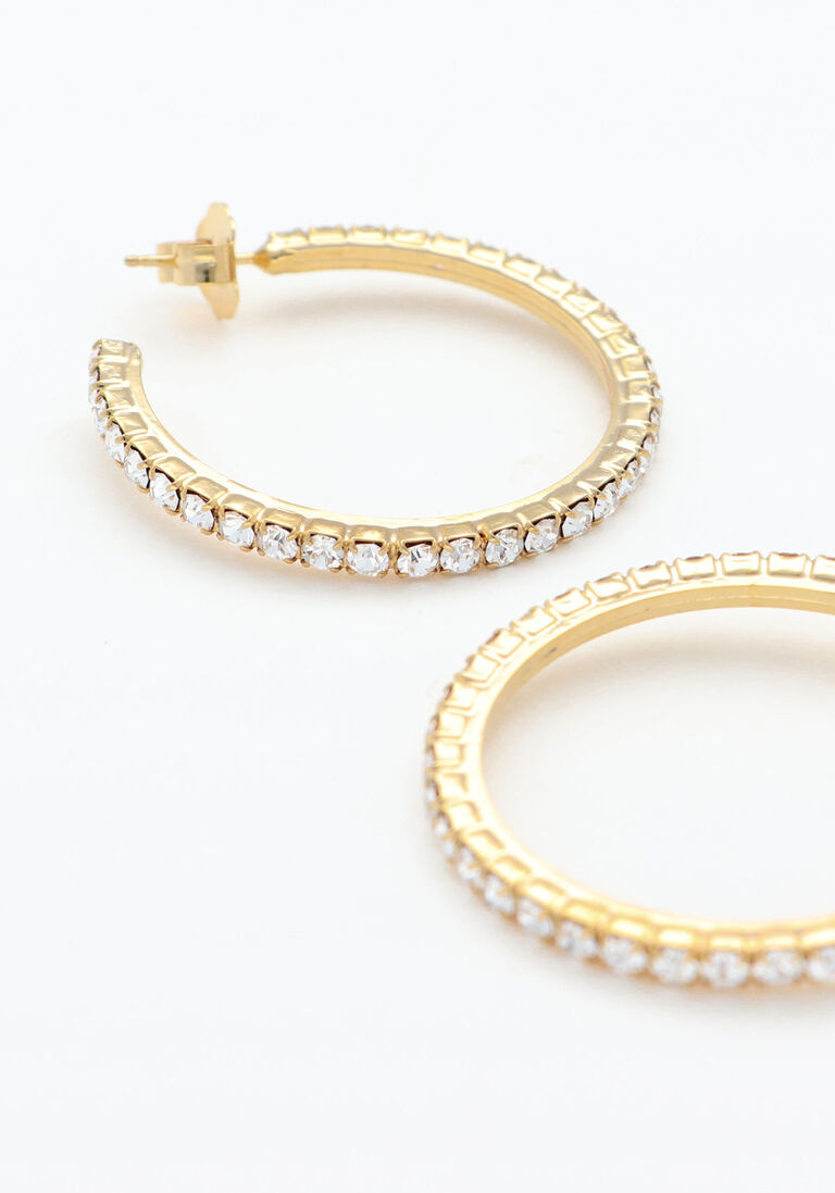 gouden lott. gioielli oorbellen ce sw creole w/ fine stones l