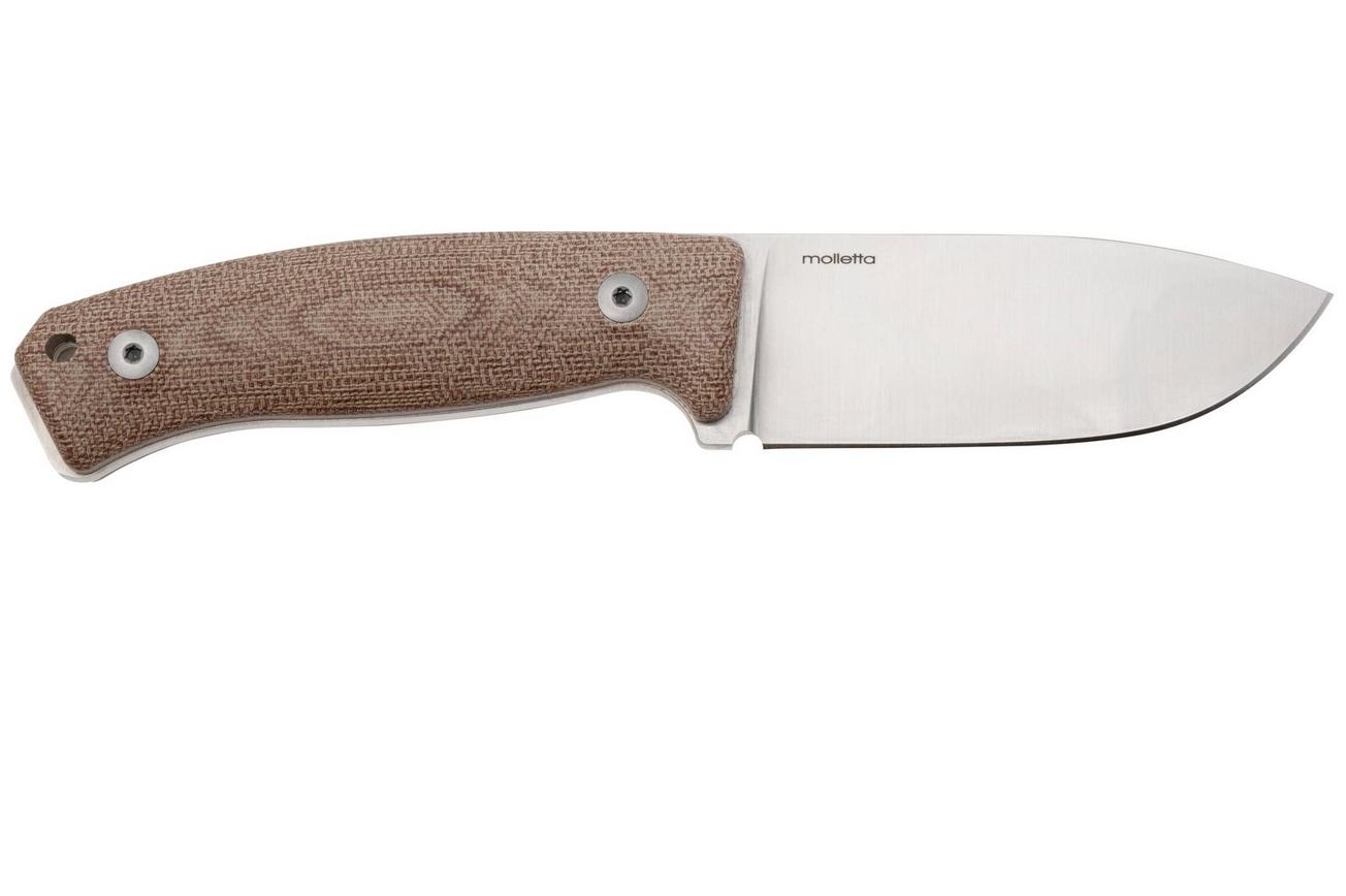 LionSteel M2M CVN Natural Canvas Micarta vaststaand mes