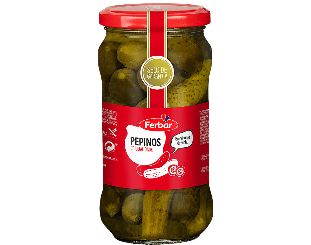 PEPINOS FERBAR EM VINAGRE 345(180)G