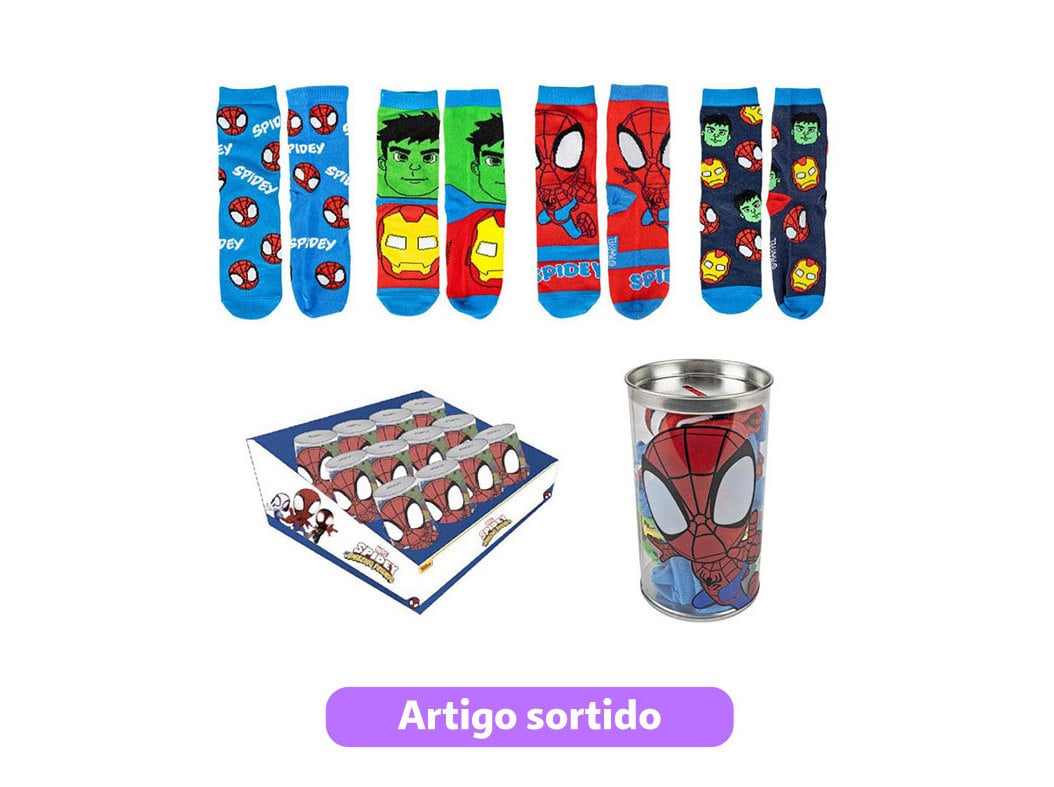 MEALHEIRO   4 MEIAS SPIDEY MODELOS SORTIDOS