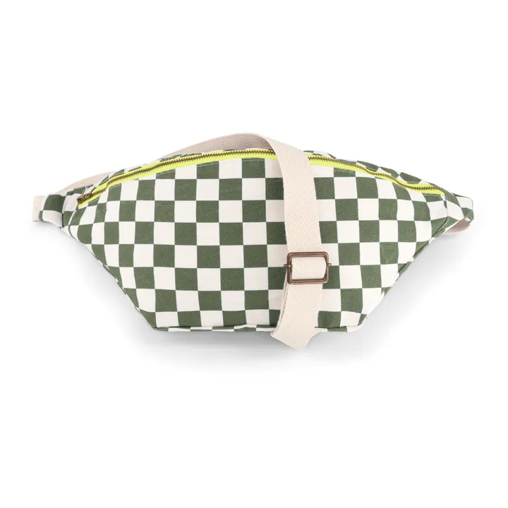Rose in April Sac banane Check | Vert kaki