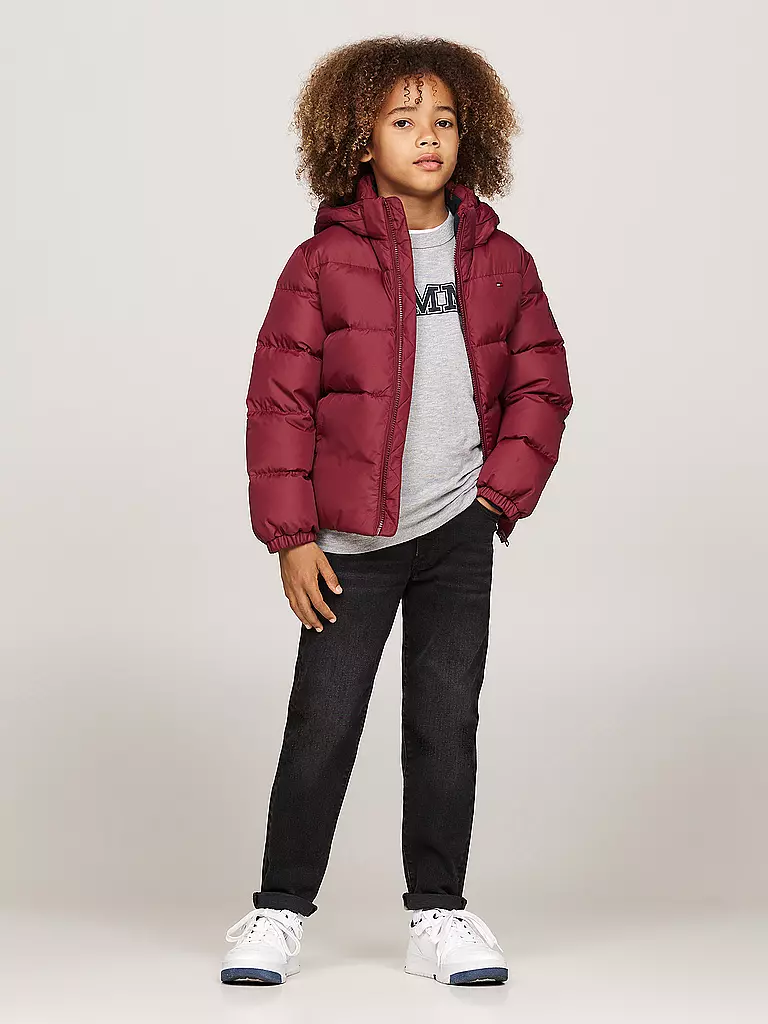 TOMMY HILFIGER Jungen Steppjacke dunkelrot