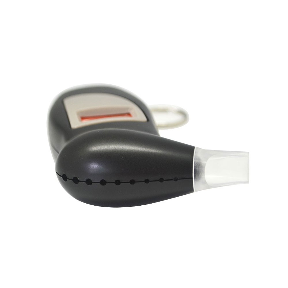Digitaler LCD Alkohol Tester Atemalkohol Promille Messgerät inkl. 5 Mundstücke Schlüsselanhänger (10cm)