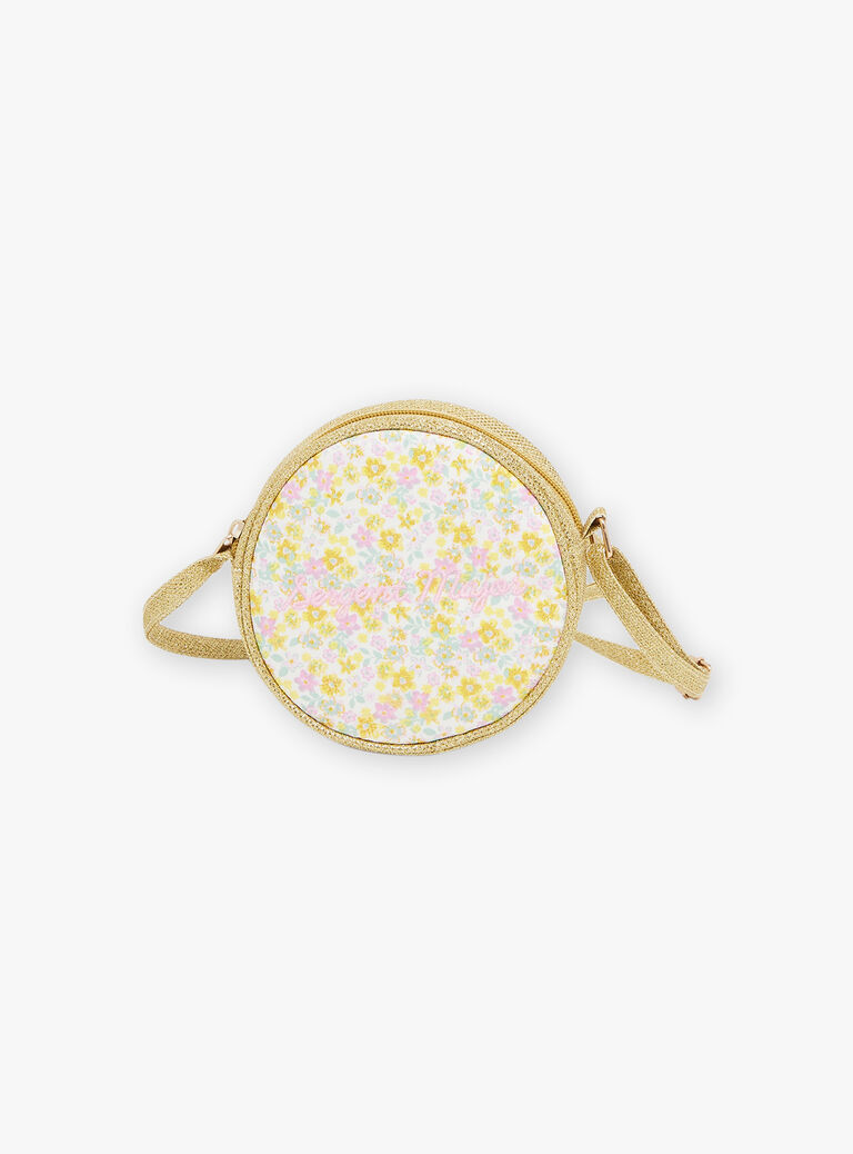 Sac doré pailleté à fleurs