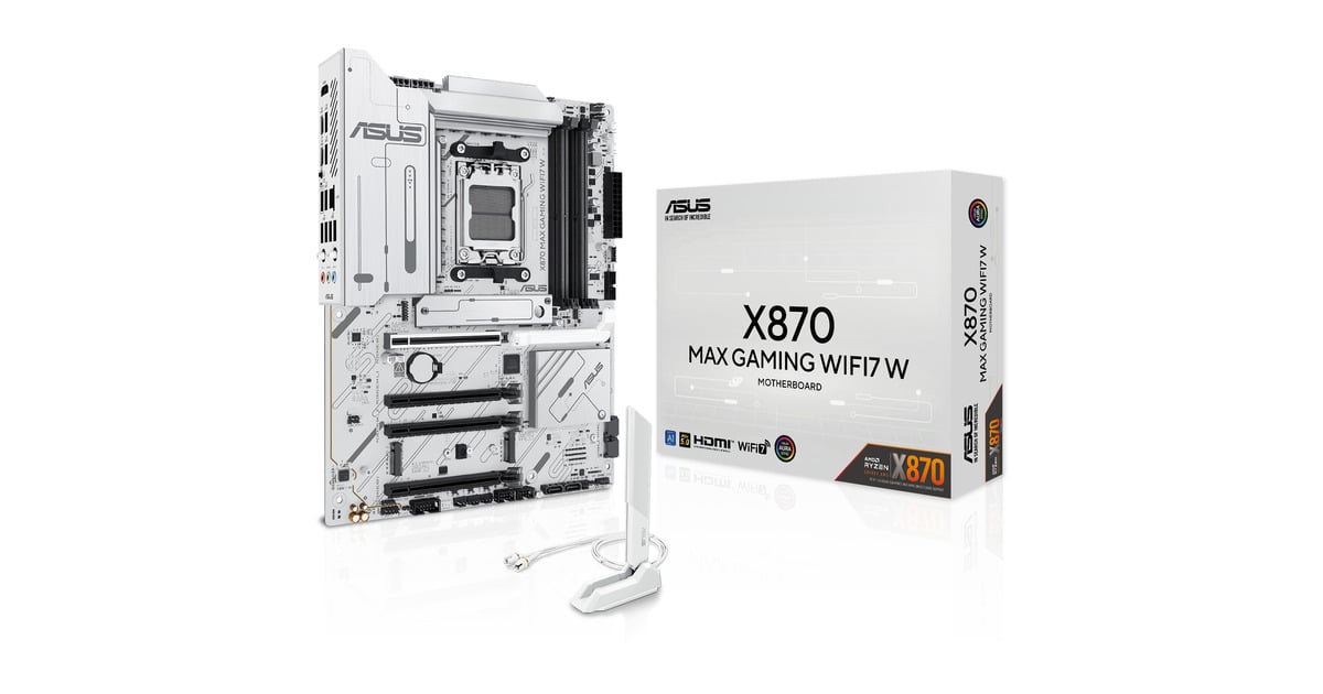 ASUSX870 MAX GAMING WIFI7 W socket AM5 moederbord  (Wit)