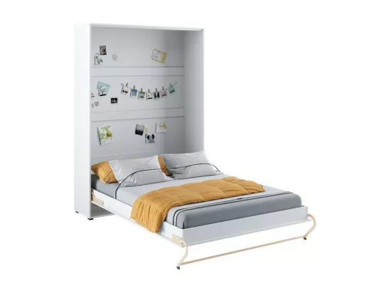 Lit escamotable Concept Pro Lenart Levfere 164, Double, Blanc, 140x200, Stratifié, 155cm