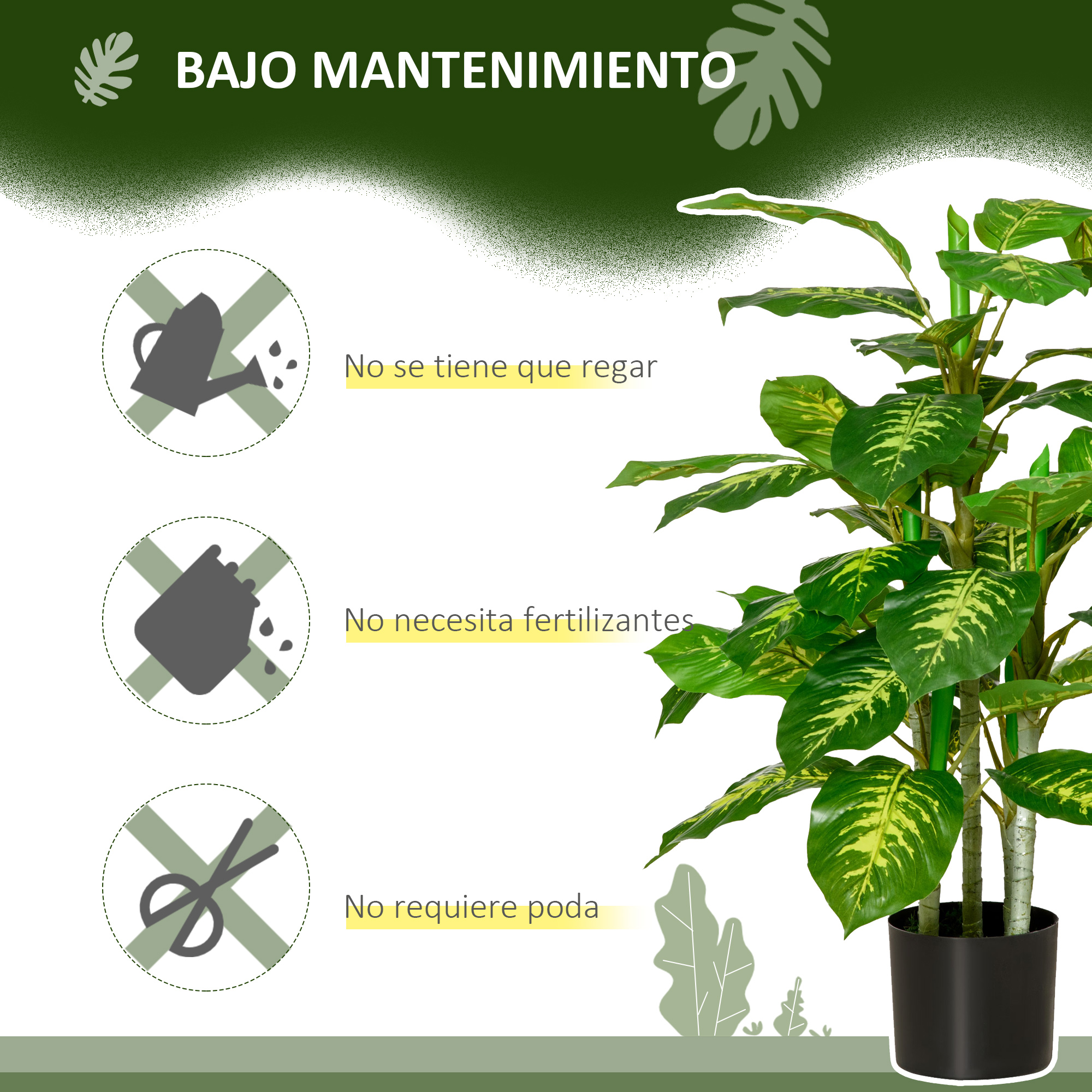 Plantas verdes artificiais HOMCOM