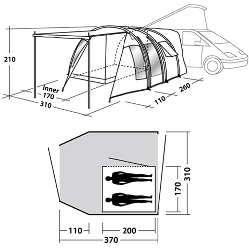 Chambre intérieure pour Auvent Fourgon SEBRING