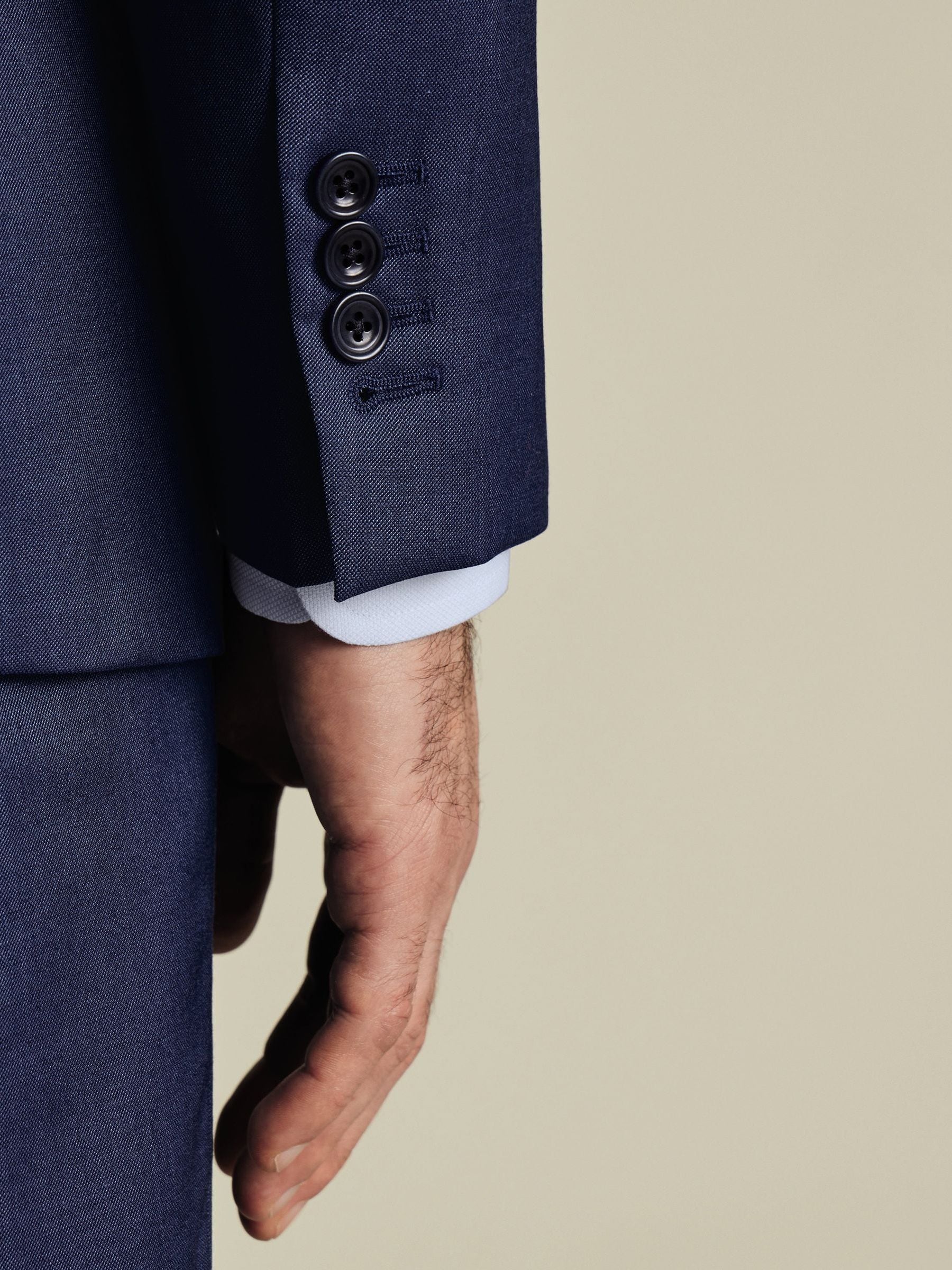 Blauw - Charles Tyrwhitt Sharkskin Slim Fit Jacket