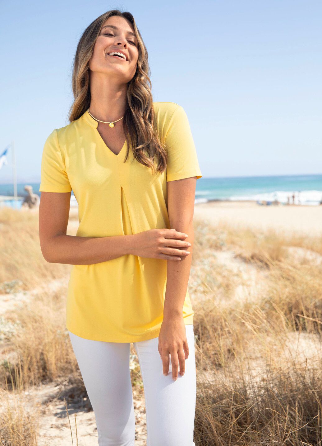 Unifarbene Shirt-Tunika