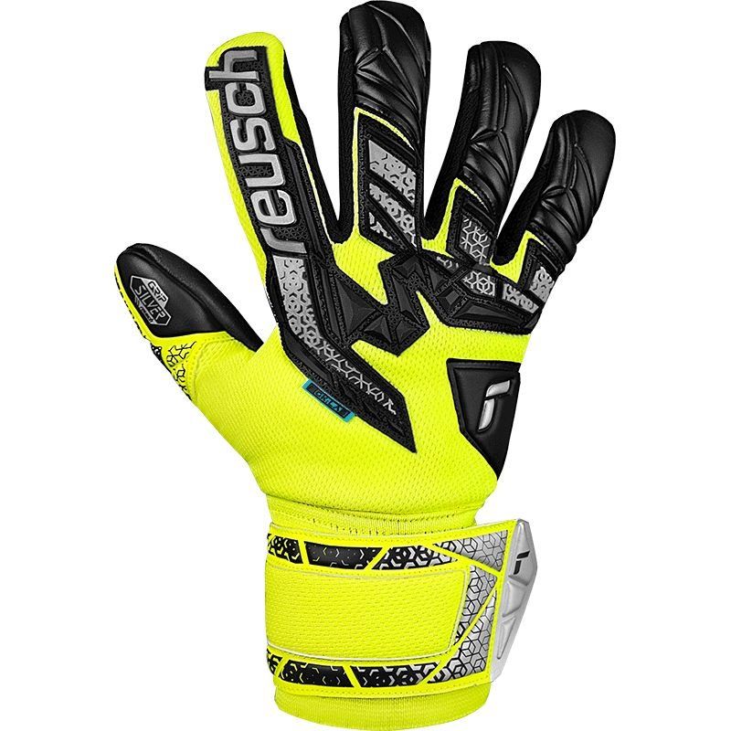Reusch Gants de Gardien Attrakt Freegel Silver GK:LAB - Jaune/Argenté/Noir Enfant