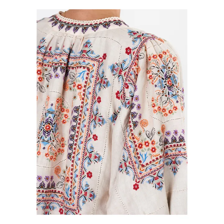 M.A.B.E. Veste Imprimée Eden | Rouge chiné - Ecru